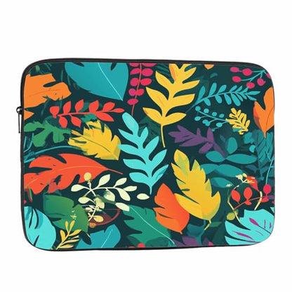 Laptop Sleeve Bag 15.4 15.6 Inch,Jungle Tropical Palm Leaves Exotic Plants Colorful Protective Polyester Computer Cases Laptop Cover Briefcase Bag Tablet Travel Cover - color: LPS-025