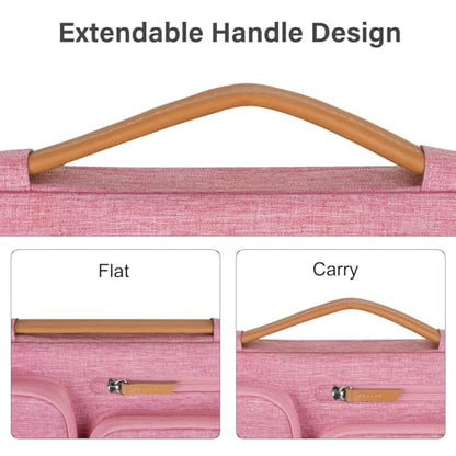 MOSISO 360 Protective Laptop Case 13.3 inch, 13-13.3 inch Laptop Sleeve | Compatible with MacBook Air/Pro 13 / Pro 14,HP Dell Acer ASUS, Side Open Carrying Case with 4 Zipper Pockets, Dusty Rose - color: Dusty Rose, size: 13.3 inch