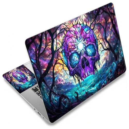 Laptop Skin Sticker Decal, Universal Reusable Vinyl Laptop Cover for 12" 13" 13.3" 14" 15" 15.4" 15.6" Notebook PC, Waterproof Scratch-Resistant with 2 Wrist Pads, Easy to Apply & Remove,Art Skull - color: Art Skull