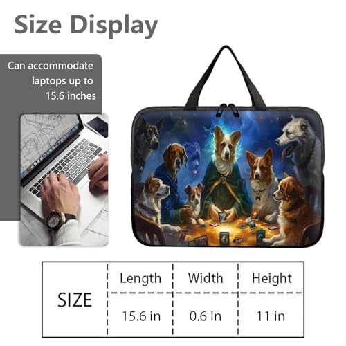 14" 15" Laptop Handle Bag Computer Bag,14.2" 15.4 inch Pouch Holder Notebook Sleeve Cover Compatible for Dell,Lenovo,Toshiba HP, Asus Notebook Messenger Briefcase-Dog Cards - color: Dog Cards