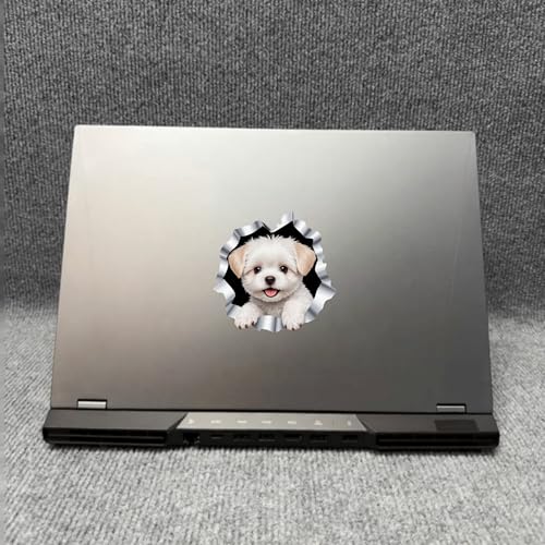 Waterproof Plush Puppy Car Stickers 5.5 Inch – Durable Bumper Stickers & Car Scratch Stickers for Cars, Trucks, Motorcycles Laptops Walls Toilet Lids Helmets Suitcases Cute Decorative Stickers 2 Pack