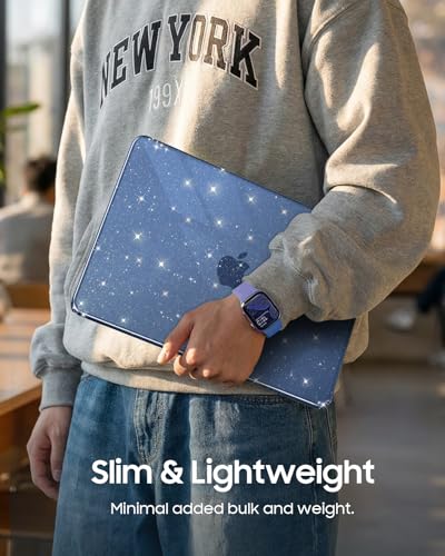 Fintie Case for MacBook Neo 13 Inch with Keyboard Skin & Screen Protector | 2026 A3404, Snap-On Design, Slim Fit, Hard Shell Cover, Glitter Indigo - color: Glitter Indigo