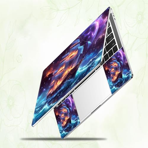 Laptop Skin Sticker Decal, Universal Reusable Vinyl Laptop Cover for 12" 13" 13.3" 14" 15" 15.4" 15.6" Notebook PC, Reusable Waterproof Scratch-Resistant with 2 Wrist Pads,Art Galaxy Ship - color: Art Galaxy Ship