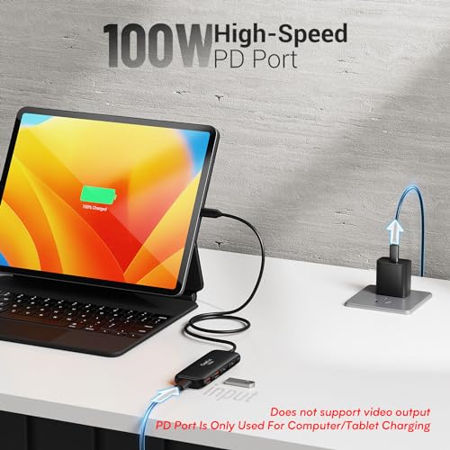 Qeefun USB C Hub 10Gbps, USB 3.2 Hub with 2 USB-C and 2 USB-A Ports, USB 3.2 Gen 2 Splitter with 100W Power Charging Port, USB Port Extender for iPhone, MacBook Air/Pro, Laptops, iPad Pro and More - style: C to 2A2C+PD