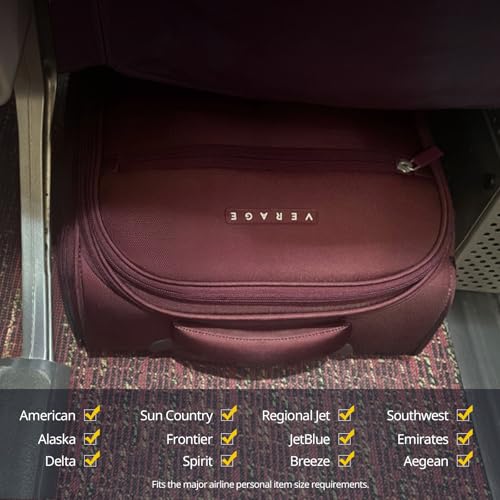 Verage Underseat Carry On Luggage with Wheels, 14.5-Inch Spinner Small Suitcase, Softside Lightweight Travel Bag for Men and Women, Airplane Carry On Bag, Burgundy Red - color: Truffle Red, size: Basic Underseat