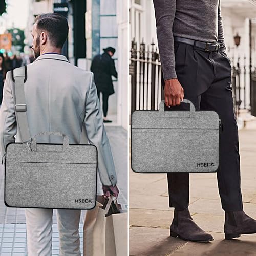 Hseok Laptop Shoulder Bag 15 15.6 16 Inch Briefcase,Compatible MacBook Pro/Neo 16",MacBook Air/Pro 15,XPS 15/16 and most 15.6-16 and Most 15-16 Notebooks,Spill-Resistant Handbag,Dark Gray & Black - color: Dark Gray & Black, size: 15-16 inch