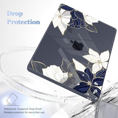 May Chen for MacBook Air 15 inch Case M5 M4 M3 M2 2026 2024-2023, Model A3448 A3241 A3114 A2941, Closes Seamlessly Hard Shell Laptop Cover with Keyboard Cover, Elegant Flower - color: Elegant flower