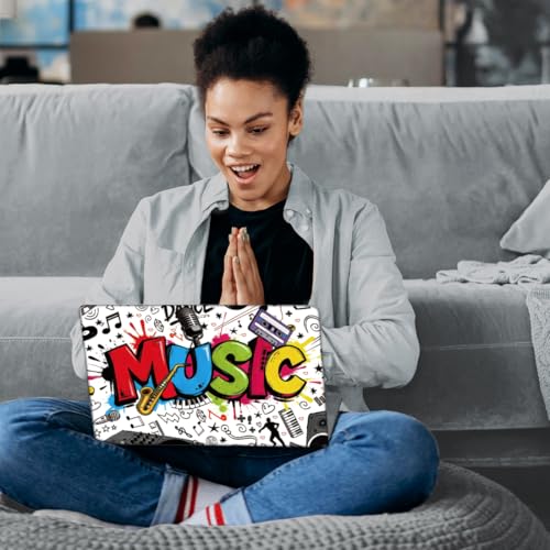 SUPERDANT Laptop Skin Sticker Music Graffiti Laptop Decals Personalized Universal Notebook Computer Wrap Vinyl Skin Stickers Cover Art Decal Removable 12-15.6 Inch Waterproof Scratch-Resistant Gifts - style: Music Graffiti
