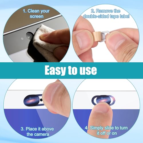 20pcs Webcam Cover Slides, Ultra-Thin Colorful Camera Privacy Covers Protect Privacy & Security Starry Sky Front Camera Slim Protector Cover Slider for Laptop Desktop Phone Tablet Accessories