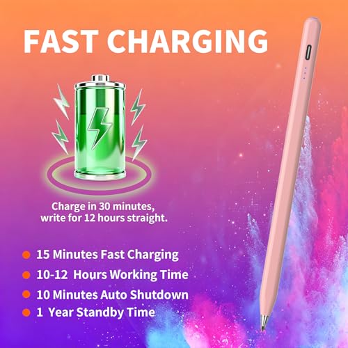 Digital for Android Tablets Stylus Pen for Samsung Galaxy Tab A11+Plus/A11/A9+/A9 Pencil,Accurate Without delay，One-Click Power On/Off,+2Nibs&Long Battery Life (Pink) - color: Pink