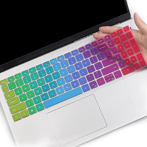 Keyboard Cover for 2026 2025 Dell 15 Laptop DC15250 DC15255 15.6" Dell Inspiron 15 3510 3511 3515 3525 3530 3535 5510 5515 5518 7510 15.6", Vostro 3510 3520 3530 5510 5515 15.6, Inspiron 7610 -Rainbow - color: RAINBOW