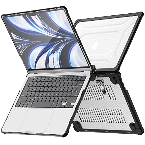 MEEgoodo Case for MacBook Air 15 inch 2026 2025 2024 2023, Case Fit Model (A3448/A3241/A3114/A2941) with M5/M4/M3/M2 Chip, Laptop Hard Shell with Heavy Duty Rugged Shockproof, Black XK - color: Black XK
