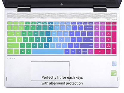 Keyboard Cover for HP 15.6 Laptop 15-dy 15-dw 15-ef 15-db/da 15-bs/bw 15-ef 15-dy5033dx 15-dy5399nr 15-dy5113dx dy5073dx 15-ef2033dx, HP Envy 17.3" 17-by 17-bs/ca 17t-by400/by500 17-by4623dx, Rainbow - color: Rainbow