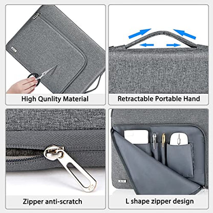 KCY Laptop Sleeve Case 15.6 Inch, Slim Waterproof Computer Cover Bag Compatible with MacBook Air 15 M3/M4, MacBook Pro 15/16, 15-16 “ Hp Lenovo Dell Acer Asus Notebook, Grey - color: Grey, size: 15-16 Inch(39x29x2.5cm)