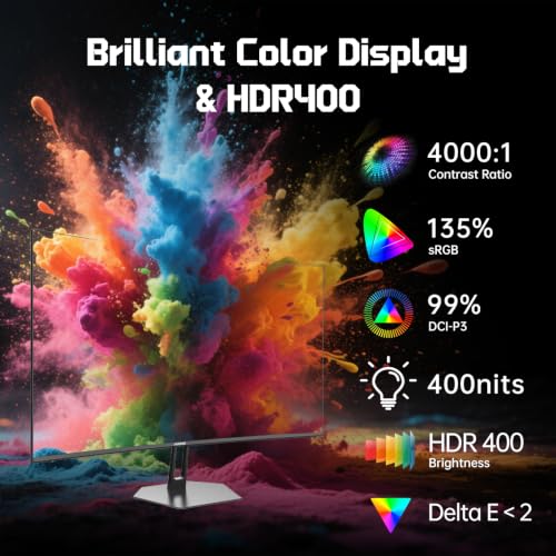 Hikers 27 Inch Curved Monitor 170Hz 144Hz, 2K 1440P Computer Gaming Monitor with HDMI 2.1×2 DP 1.4×1, AI CrossHair Fast VA 4000:1 Contrast, for FPS Games and Work (G27H1Q, Includes One HDMI 2.1 Cable) - size: 27 inch