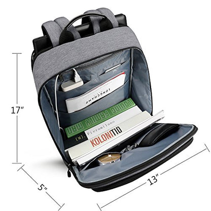 Slim Business Lightweight Laptop Backpack for Women Men with USB Charging Port, College Computer Backpack Fit Up to 13 14 Inch Macbook & Laptops