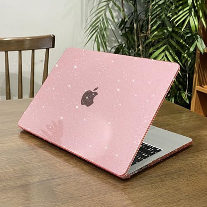 MEEgoodo Case for MacBook Pro 13 inch Case with M2 Chip 2022 2021 2020 Released A2338 M1 A2251 A2289, Plastic Hard Shell with Keyboard & Camera Cover Compatible with MacBook Pro 13, Glitter Pink - color: Glitter Pink