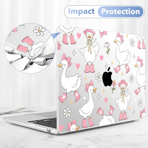 May Chen for MacBook Air 15 inch Case M5 M4 M3 M2 2026 2024-2023, Model A3448 A3241 A3114 A2941, Closes Seamlessly Hard Shell Laptop Cover with Keyboard Cover, Cute Goose Spring - color: Cute Goose Spring