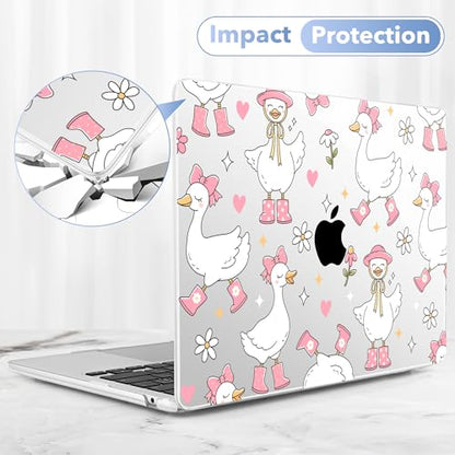 May Chen for MacBook Air 15 inch Case M5 M4 M3 M2 2026 2024-2023, Model A3448 A3241 A3114 A2941, Closes Seamlessly Hard Shell Laptop Cover with Keyboard Cover, Cute Goose Spring - color: Cute Goose Spring