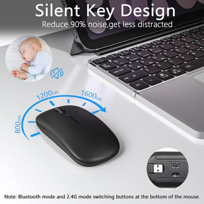 Foldable Keyboard and Mouse, MEKO Folding Wireless Bluetooth Keyboard and Mouse Combo Portable Travel Keyboard with Touchpad and Holster Stand for Business Travel Compatible Mac Laptop iPad Tablet