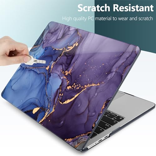 DONGKE for MacBook Air 13 Inch Case M5 2026 M4 2025 M3 M2 2024-2022 A3449 A3240 A3113 A2681, Plastic Hard Shell & Keyboard Cover & Screen Film for MacBook Air 13.6 Inch Case - Abstract Marble - color: Abstract Marble