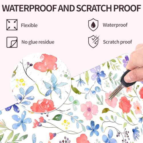 3Pcs Laptop Skin Sticker Decal Floral PVC Laptop Sticker Fits for 12-16 Inch Notebook Waterproof Scratch Proof Colorful Universal Notebook PC Personalized Protector Gift - style: Covered with wild flowers