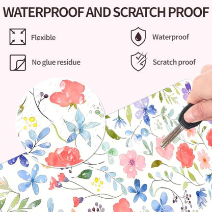 3Pcs Laptop Skin Sticker Decal Floral PVC Laptop Sticker Fits for 12-16 Inch Notebook Waterproof Scratch Proof Colorful Universal Notebook PC Personalized Protector Gift - style: Covered with wild flowers