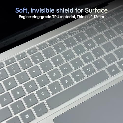Keyboard Cover for 2026-2024 Microsoft Surface Laptop 8/7(7th Edition) 13.8 & 15 inch, Surface Laptop Accessories Ultra Thin High Transparent Keyboard Skin, Clear - color: Clear