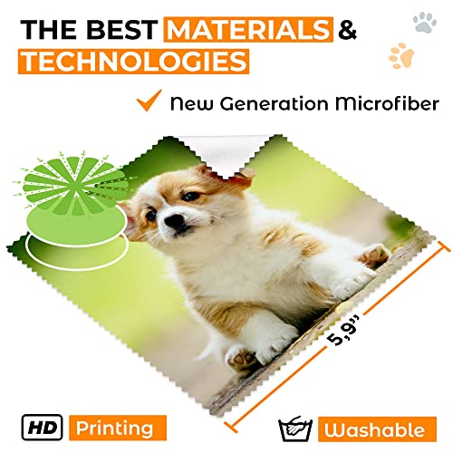 Microfiber Cleaning Cloth for Glasses - Eyeglass Cleaning Cloth - Lens Cleaning Cloth - Microfiber Glasses Cleaning Cloth for Phone, Screens, Camera Lens Cleaner - 6 pcs - color: 6 Pcs Dogs