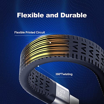 Rixmie Short 5-Inch USB-C to USB-C Cable, 100W PD, 20Gbps, 4K 60Hz | Built-in E-Marker; compatible with MacBook, iPhone 15-17, Android Auto, power banks and external SSDs