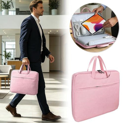 Laptop Case Sleeve with Handle,Spacious Laptop Bag with Pocket,Laptop Sleeve for Laptop Tablet Man Woman - color: Pink