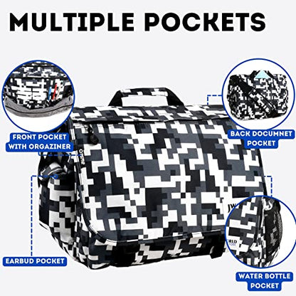 J World New York Thomas Laptop Messenger Bag for Women & Men. Kids Computer Bookbag - color: Camo