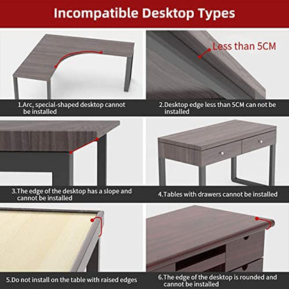 Sisyphy Ergonomics Desk Extender Tray, 9.5x9.1" Punch-Free Clamp on, Foldable Keyboard Drawer Tray, Table Mount Arm Wrist Rest Shelf, Computer Elbow Arm Support - color: Carbon, size: 9.1*9.5"(23cm*24m)
