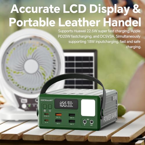 High Capacity Power Bank 100000mAh Fast Charging 22.5W PD 20W Portable USB C Battery Packs with 7 Outputs & LCD Display Battery Bank for iPhone, Samsung, iPad ,Macbook & Outdoors Camping (GREEN) | 7 Outputs & LCD Display ,DC output & Input ,Big Battery ,F