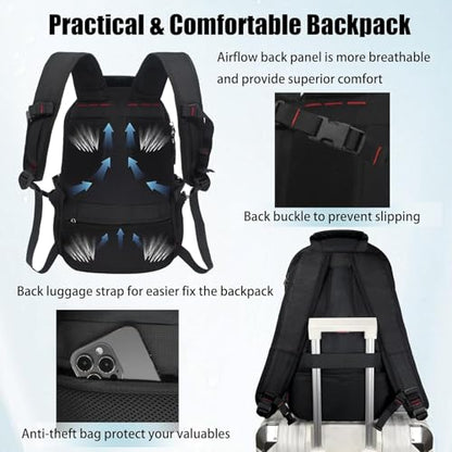Travel laptop backpack, Extra Large 65L Traveling College Backpack,Large Capacity Backpack for Men Women,Fits 17 Inch Computer, USB Charging Port, Black - color: 65l Black With Shoes Storage Bag