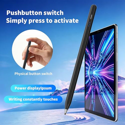 Galaxy Tab A11+ Stylus Pen for Samsung Table A11/A9+/A9 Drawing Stylus for Android Tablets, Precise Writing Pencil,Fast Charging,Auto Sleep,Button on/Off (Black) - color: black