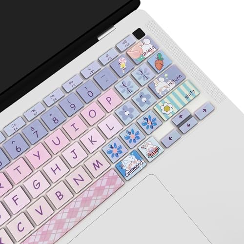 Cute Keyboard Cover for 2021 2020 MacBook Air 13 inch (Model: A2179 A2337) M1 Chip, Silicone Protective Skin, Cute Bunny - color: Cute Bunny