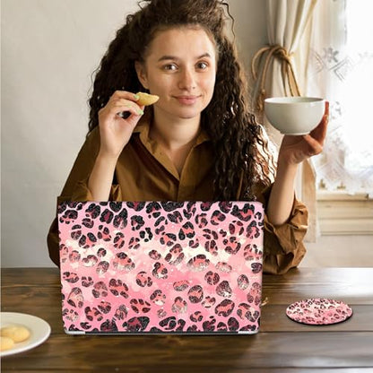 Laptop Skin Sticker Decal 15.6 Inch,12 13 13.3 14 15 15.6 in Laptop Netbook Skins for Notebook,Art Decal Removable Waterproof Scratch Resistant,Universal Vinyl Cover,Pink Leopard Print - color: Pink Leopard Print
