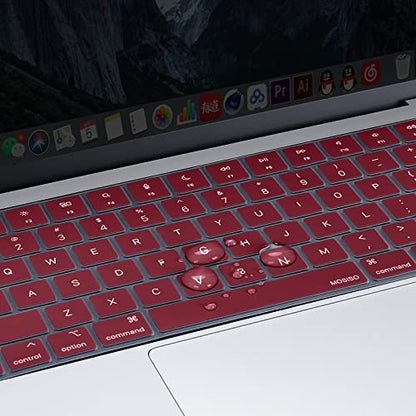 MOSISO Keyboard Cover Skin Compatible with MacBook Air 15 inch M3 M2 | A3114 A2941/Air 13.6 A3113 A2681/Pro 14/16 M4 M3 M2 M1, Marsala Red - color: Marsala Red