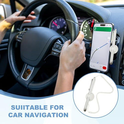 PATIKIL 2 Pcs Screen Capacitive Pen with Spring Rope Fixing Dock High Sensitivity for Mobile Phone Car Navigation GPS POS Tablet Laptop, Silver Tone - color: Silver Tone