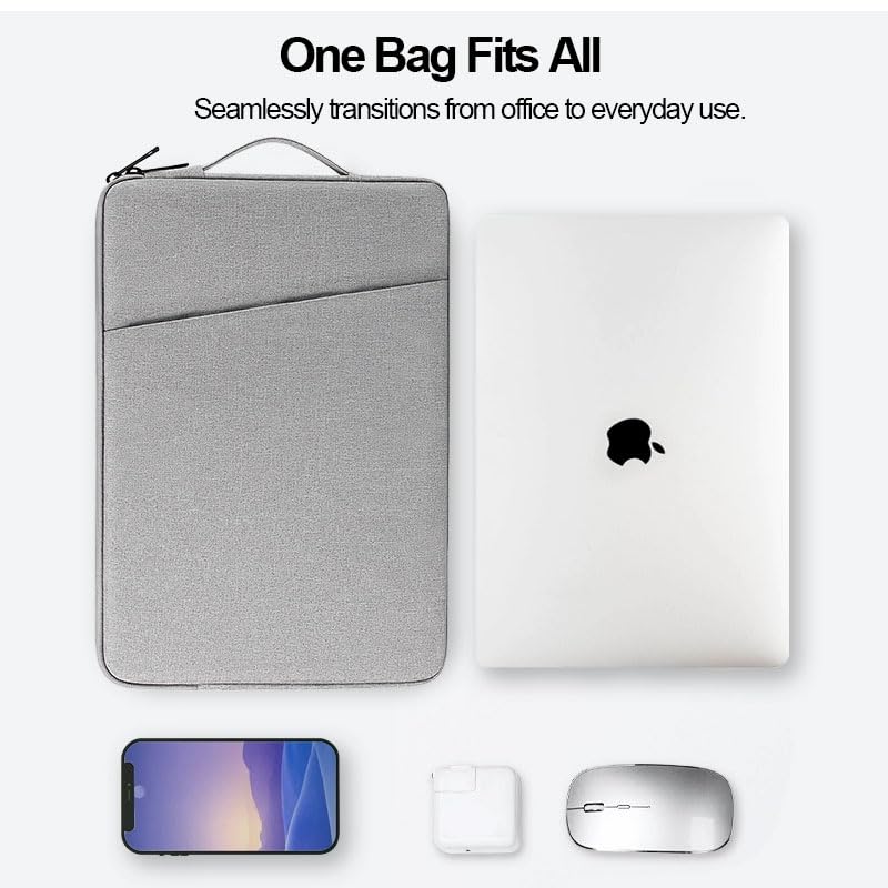 15.6In Laptop Case Sleeve, Protective Cover Bag with Accessories Pocket for 15-16In HP Asus Dell Lenovo Notebook - color: Gray