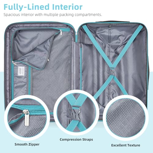 LARVENDER Carry on Luggage Sets 3 Piece, 20 Inch Suitcases, Cotton Candy | 22x14x9 Airline Approved, Gradient PC+ABS Hardshell, Smooth 360° Wheels, TSA Lock, 3-Piece Set with Color-matched Backpack - color: Cotton Candy-20BP, size: 3 Piece Set (Backpack/T