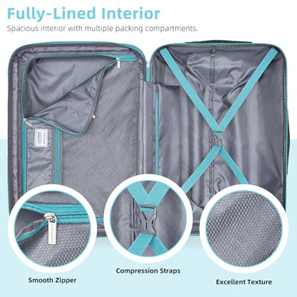 LARVENDER Carry on Luggage Sets 3 Piece, 20 Inch Suitcases, Cotton Candy | 22x14x9 Airline Approved, Gradient PC+ABS Hardshell, Smooth 360° Wheels, TSA Lock, 3-Piece Set with Color-matched Backpack - color: Cotton Candy-20BP, size: 3 Piece Set (Backpack/T