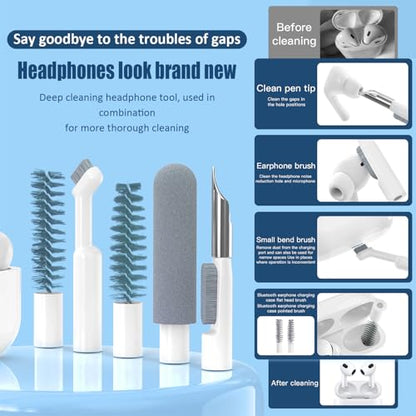 Keyboard Cleaning Kit Laptop Cleaner,Computer Screen Cleaning Brush Tool | 32-in-1 Multi Function PC Electronic Cleaner Kit for iPad iPhone Pro,Earbuds,Camera Monitor-White - color: White1