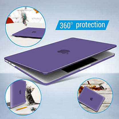 IBENZER Compatible with MacBook Pro 13 Inch Case M2 M1 2026 2025 2024 2023 2022 A2338 A2289 A2251 A2159 A1989 A1706 A1708, Hard Shell Case & Keyboard Cover for Mac Pro 13, Crystal Purple,T13CYPU+1 - color: Crystal Purple
