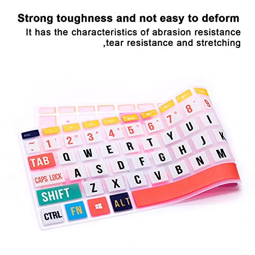 English Silicone Keyboard Cover for HP Envy x360 15.6''Series /2020 2019 Pavilion 15/Pavilion x360 15.6" Series/Envy 17 17.3" Series/Laptop 15t 17t 17-ca0011nr 17-by0040nr,Creative Rainbow Font - color: Z2-Creative Rainbow Font