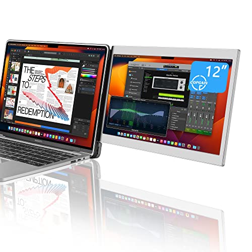 12'' Portable Monitor for Laptop Screen Extender for 14.2'' MacBook, Designed for MacBook Screen Extender FHD 1080P IPS Display Plug and Play P1M - style: Dual-14.2mac
