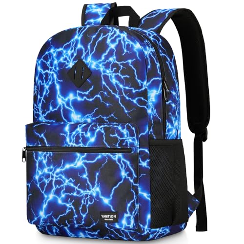 YAMTION 17.3 Inch School Backpack,Lightweight Bookbag Men and Teen Boy Back Pack with USB Charging Port for High School College - color: Light, size: 17.3 inch