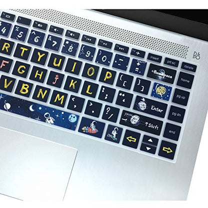 Keyboard Cover for HP 14" Laptop 2020 2019 2018,HP Pavilion x360 14M-BA 14M-CD 14M-DH 14-BA 14-BF 14-cm 14-CF 14-DF 14-DK 14-DS 14-DQ Series 14 Inch Protective Skin,Space Man - color: Space Man