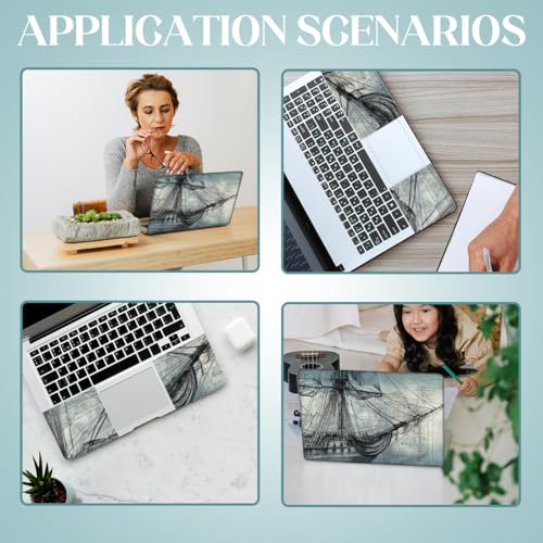 SUPERDANT Sailing Boat Laptop Skin Sticker Decal Universal Vinyl Laptop Cover for 12 13 13.3 14 15 15.4 15.6 Inch Notebooks Removable Personalized Protector